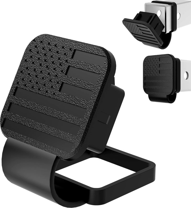 eVerHITCH Black Flag Hitch Cover, Tube Plug (Fits 2" Receiver, Black) - Image 1